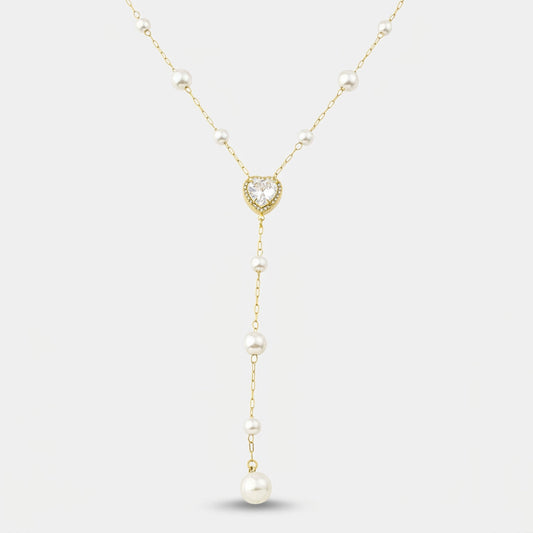 Elegant Gold Heart Drop Necklace