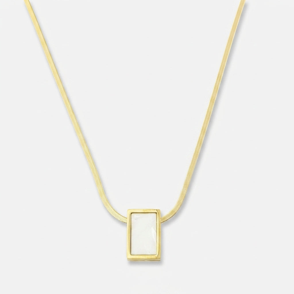 Elegant Gold Rectangle Necklace