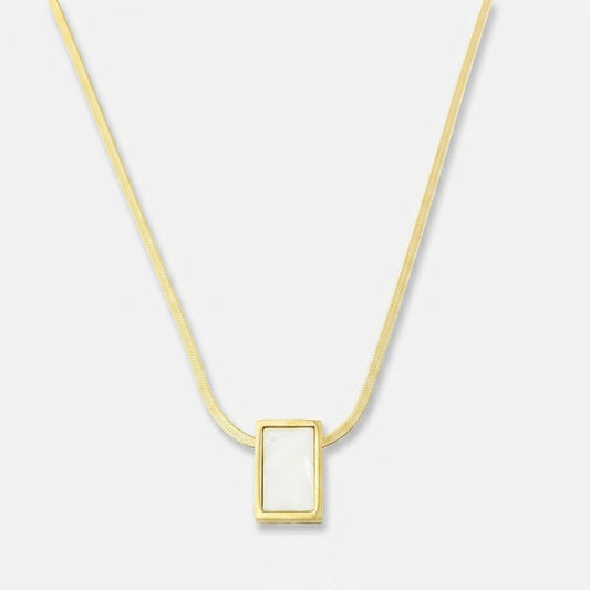 Elegant Gold Rectangle Necklace