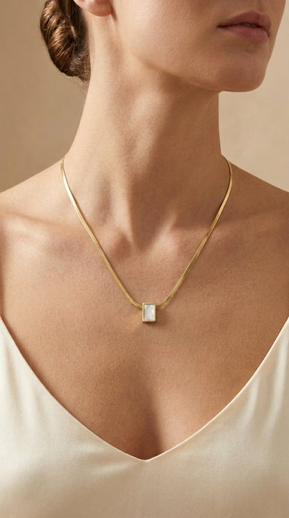 Elegant Gold Rectangle Necklace