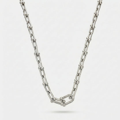 Elegant Silver Link Necklace
