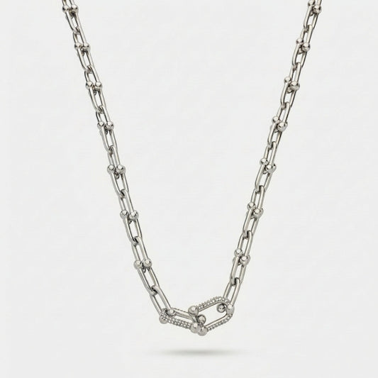 Elegant Silver Link Necklace