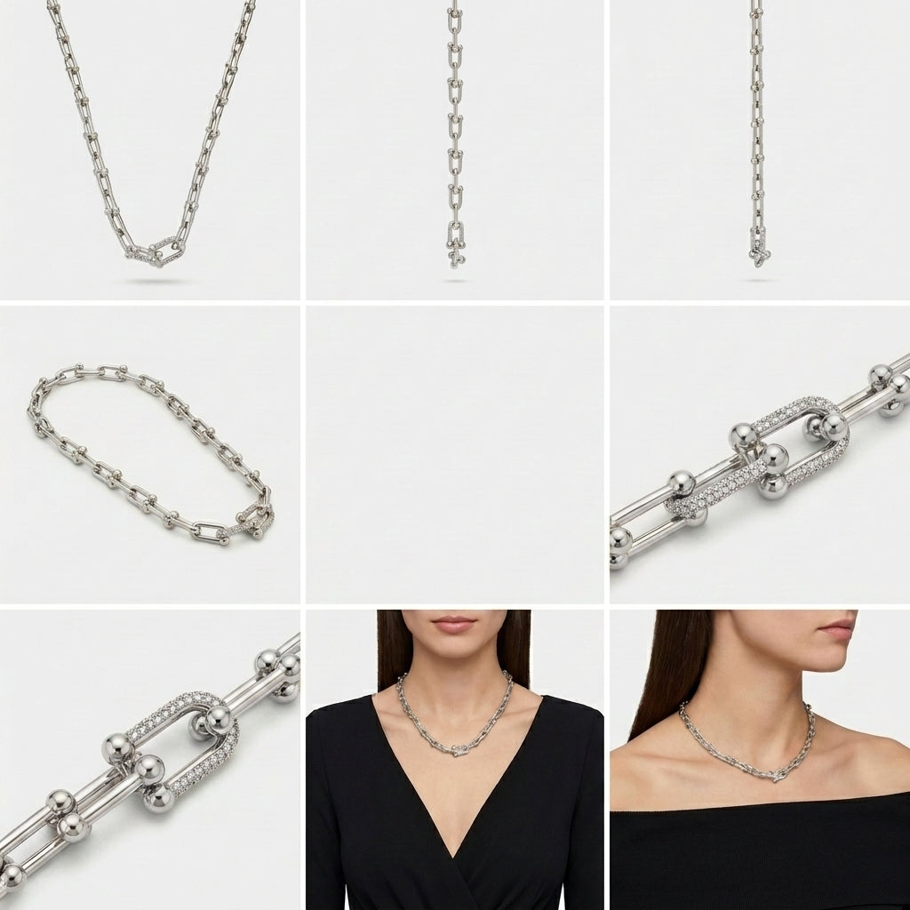 Elegant Silver Link Necklace