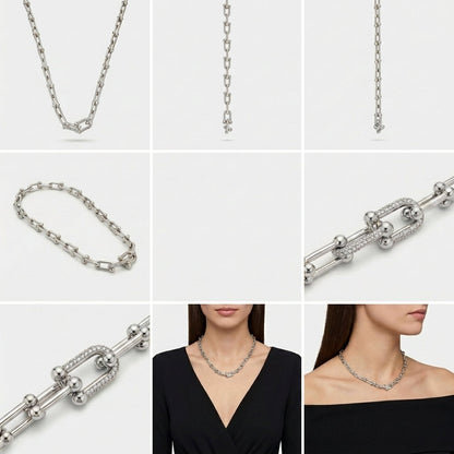 Elegant Silver Link Necklace