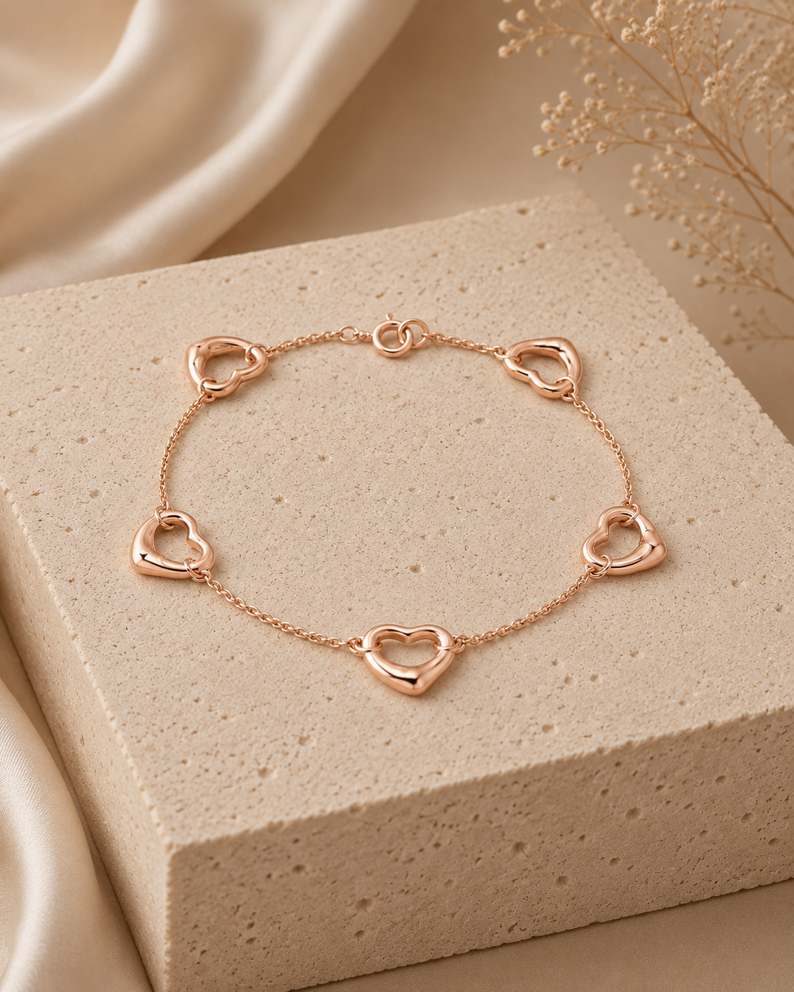 Luxury Rose Gold Heart Bracelet