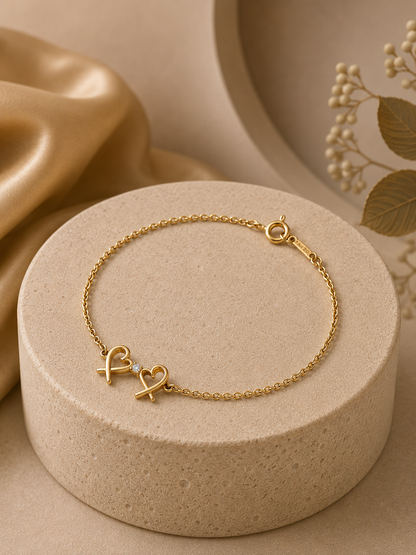 Elegant Silver Heart Arrow Bracelet
