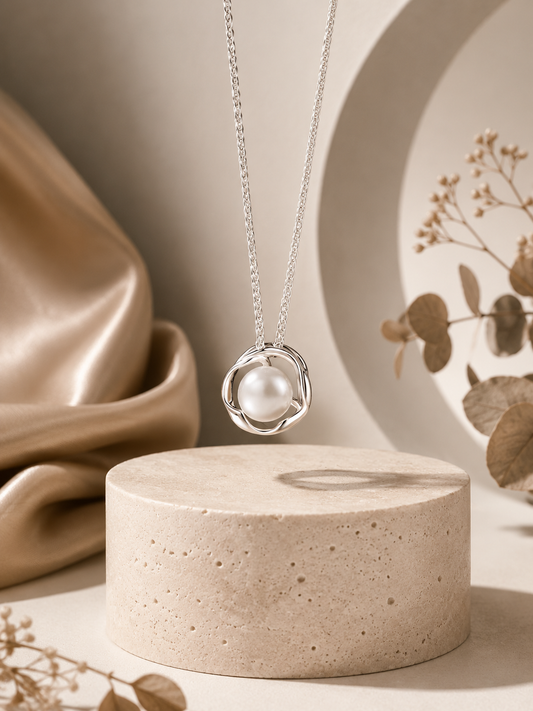 Luxury 925 Silver Pearl Necklace