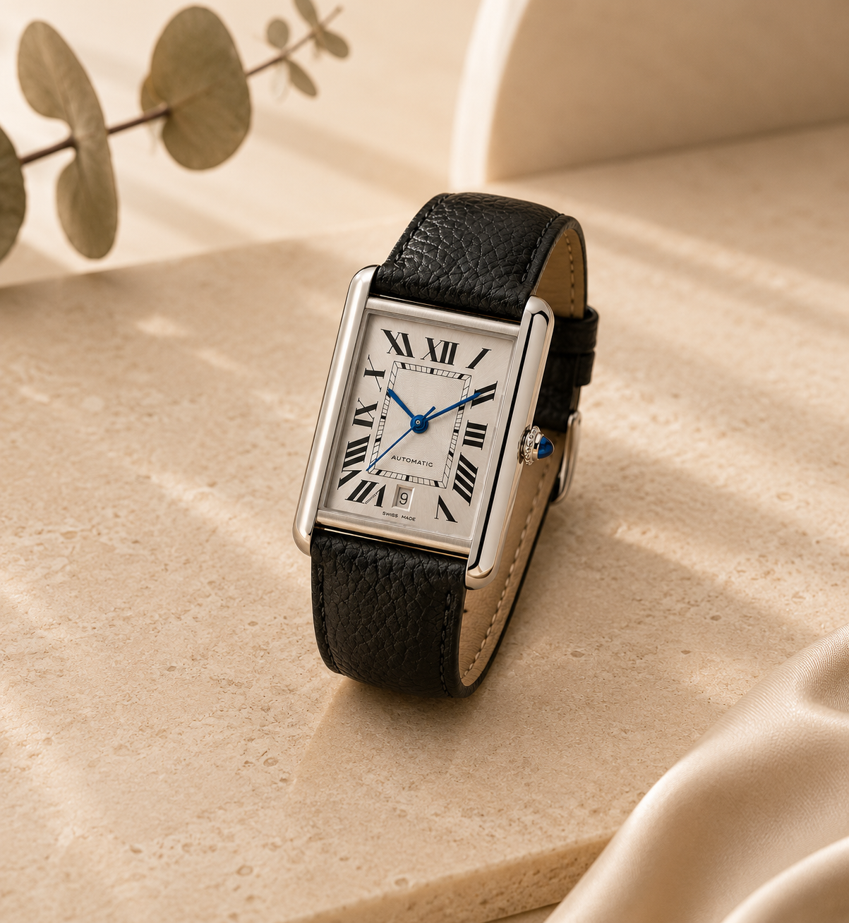Elegant Silver Roman Automatic Watch