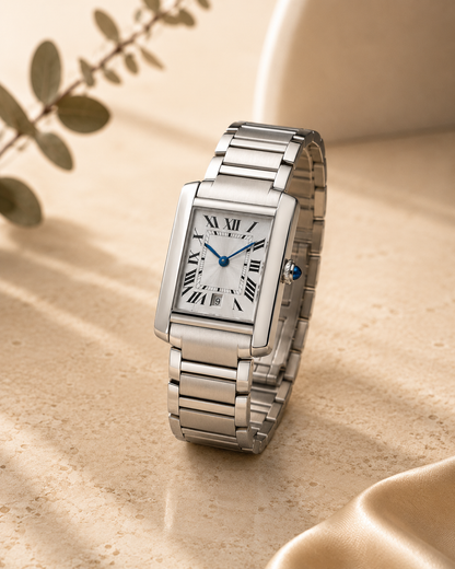 Elegant Silver Roman Watch