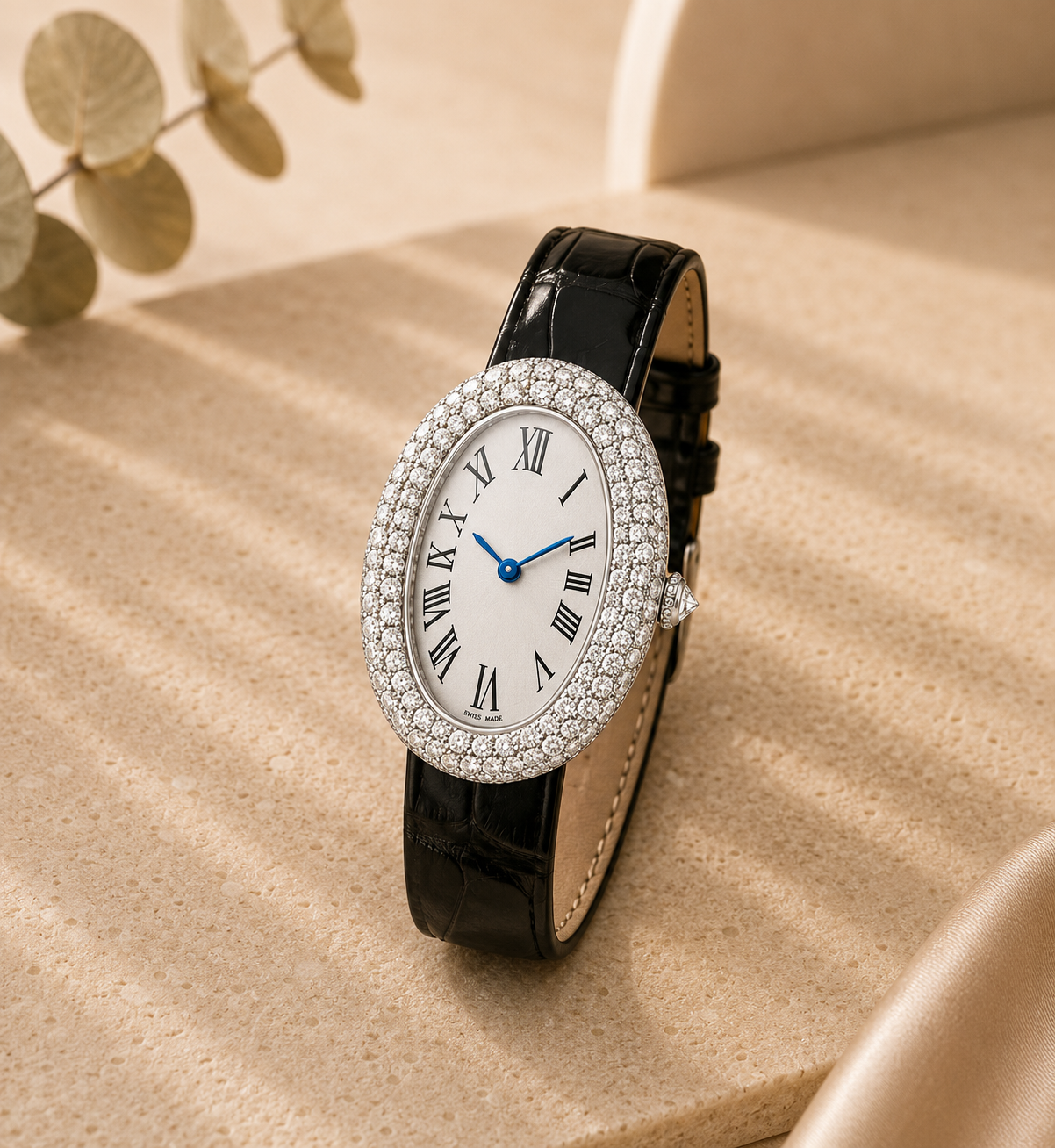 Elegant Silver Crystal Watch
