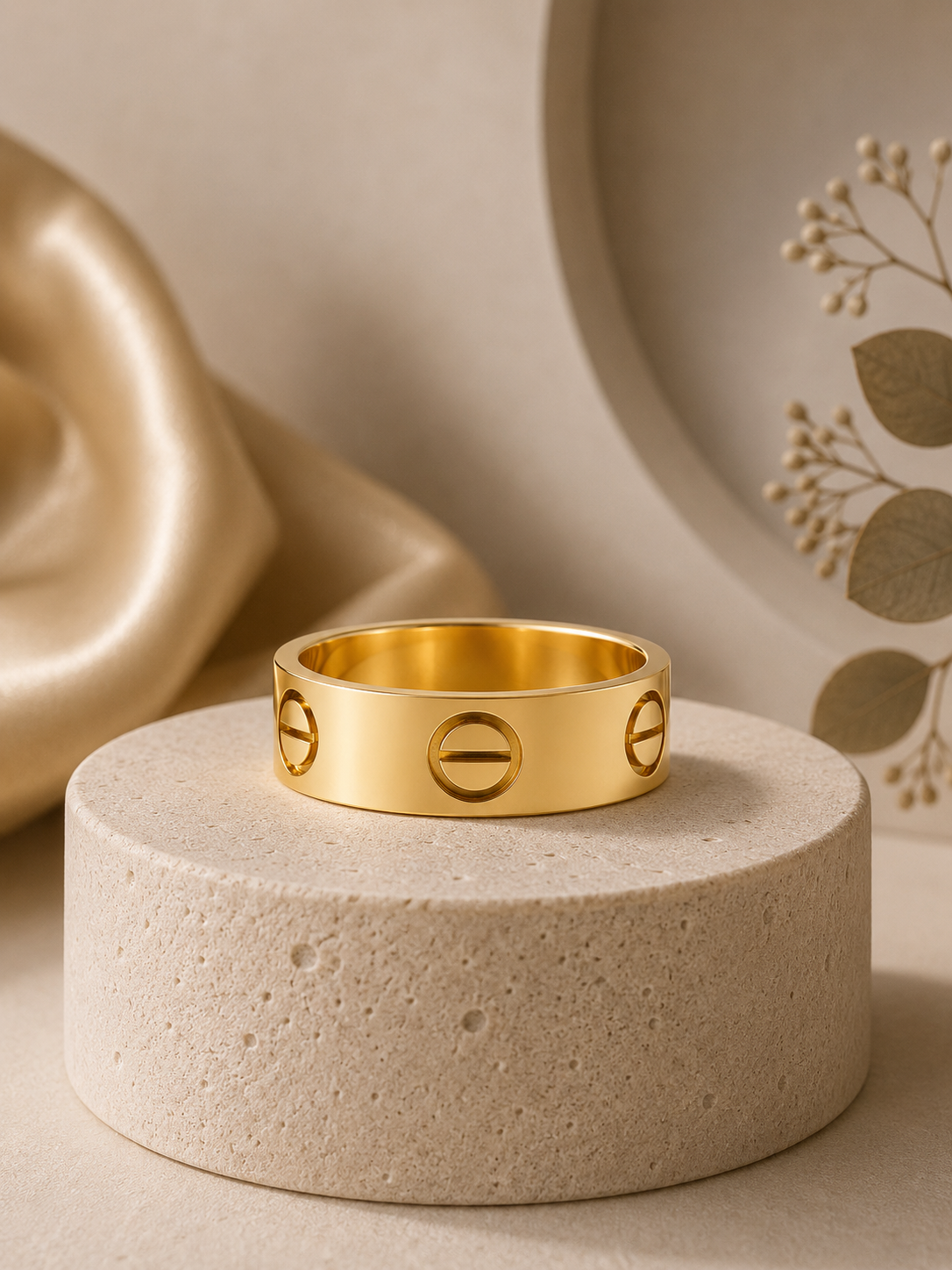 Elegant Gold Screw Ring