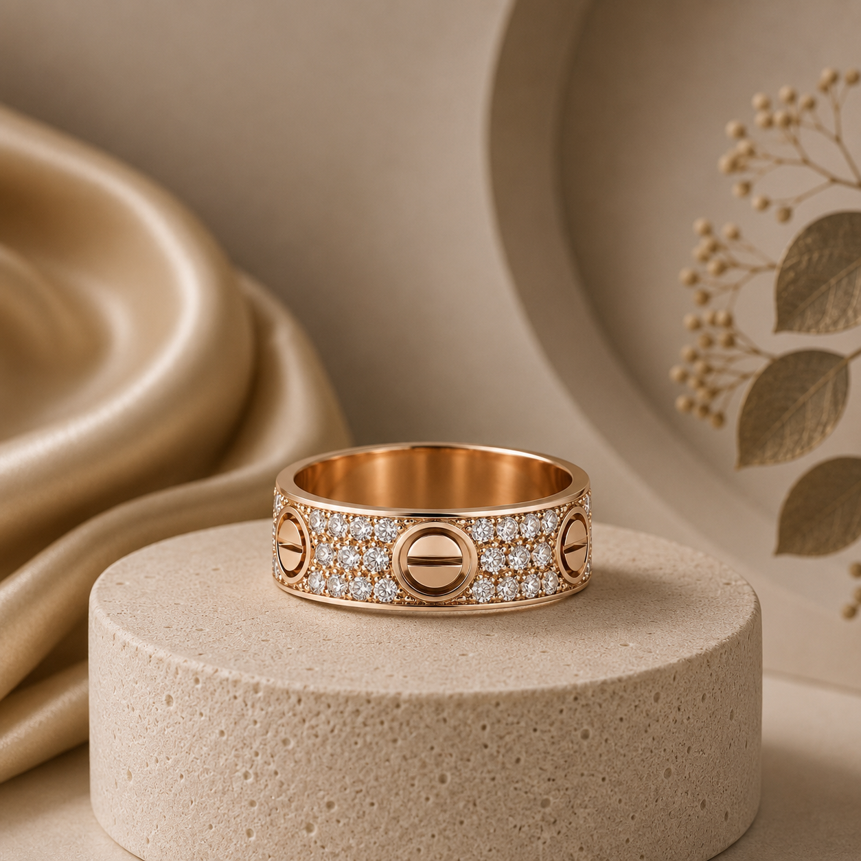 Elegant Gold Screw Ring