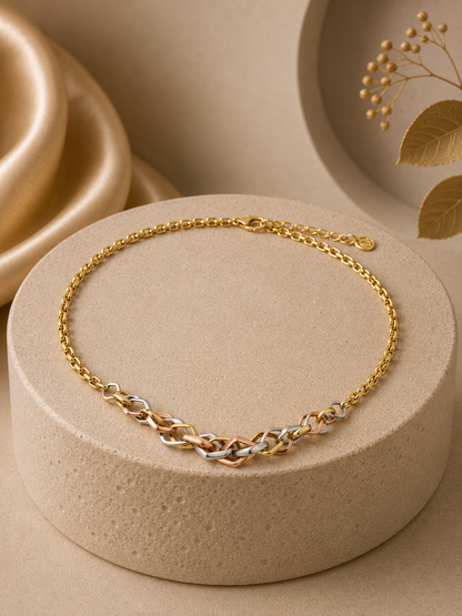 Elegant Gold Mixed Link Necklace