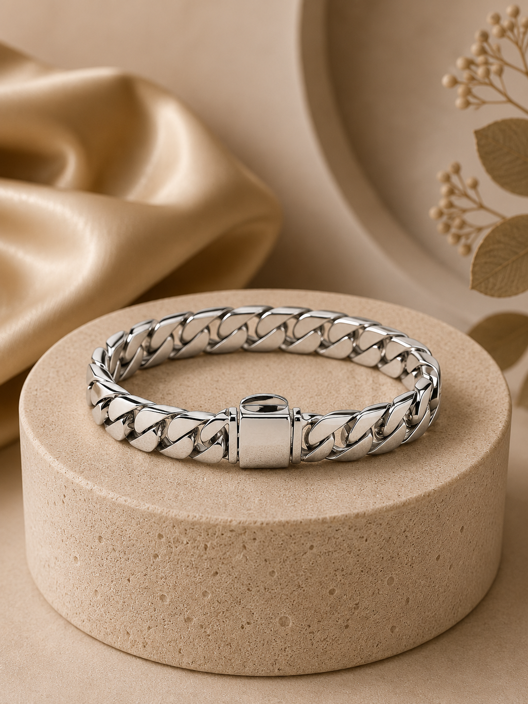 Luxury Silver Cuban Link Bracelet