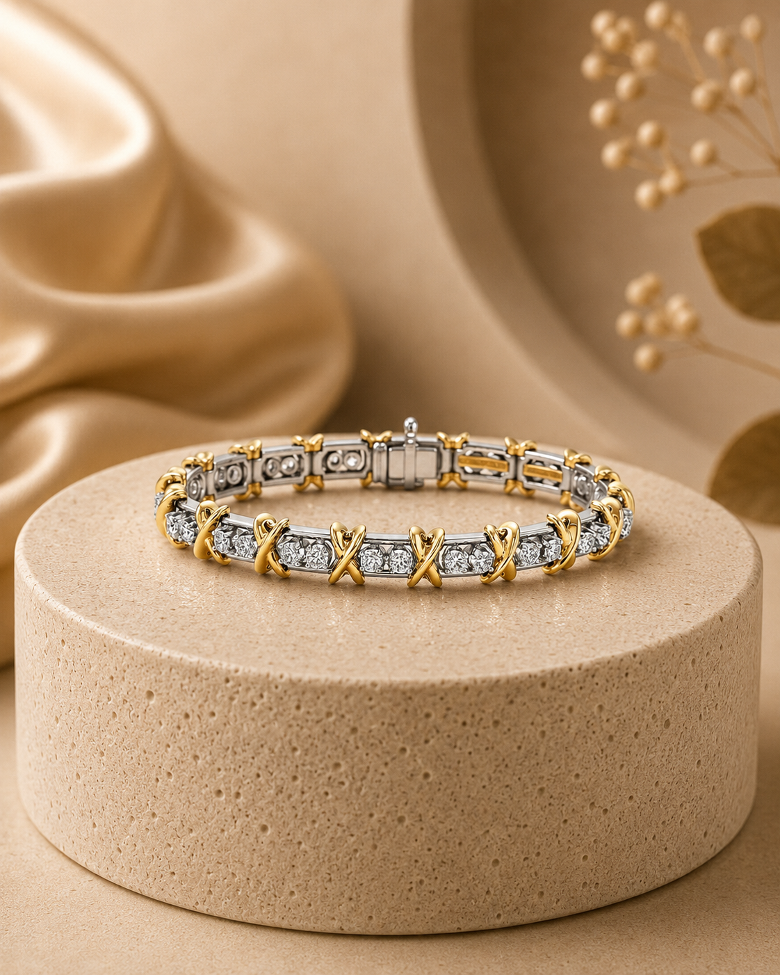 Luxury Two-Tone Zirconia Bracelet