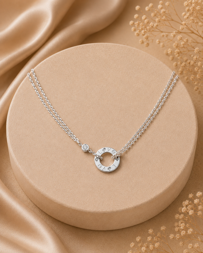 Luxury Silver Love Circle Necklace