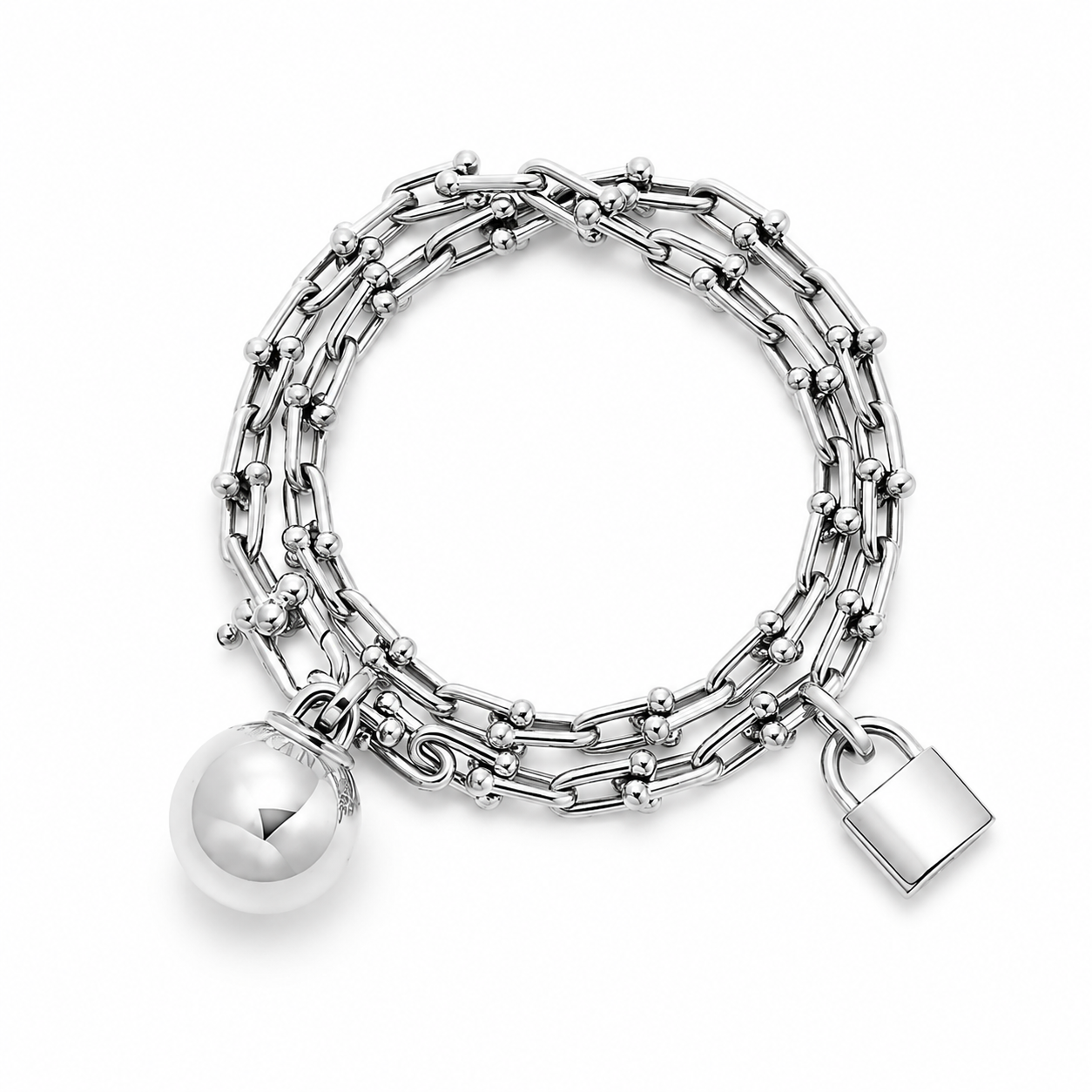 Luxury Silver Pearl Layered Bracelet