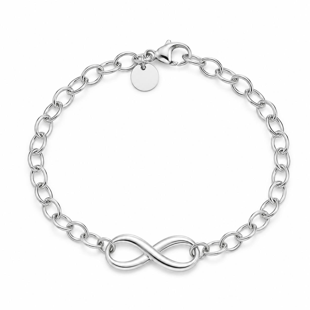 Luxury Silver Heart Bangle Bracelet