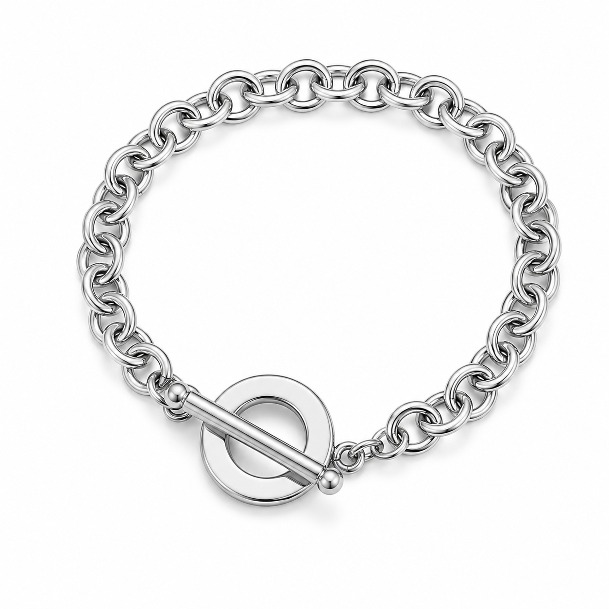 Luxury Silver Toggle Bracelet