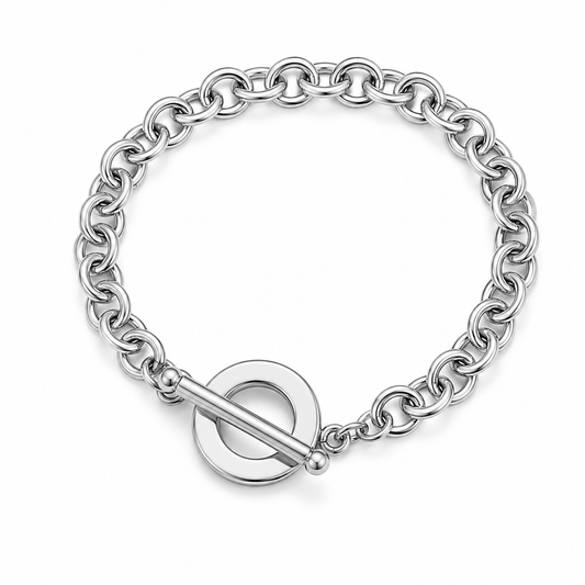 Luxury Silver Toggle Bracelet