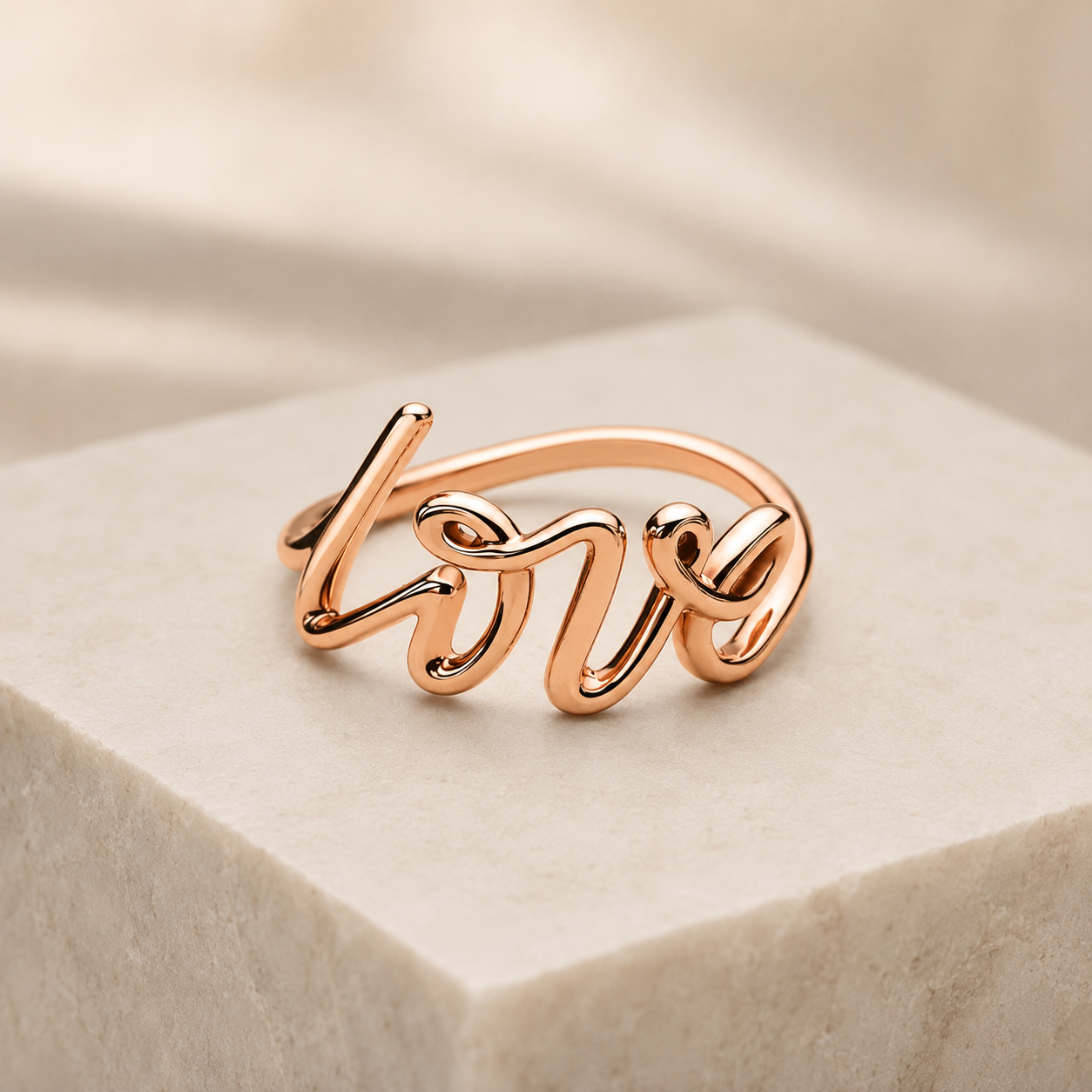 Luxury Rose Gold Love Ring