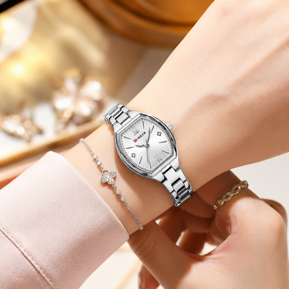 Luxury Silver Geometric Watch