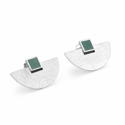 Luxury S925 Aventurine Geometric Earrings