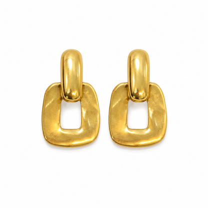 Luxury Gold Geometric Square Earrings