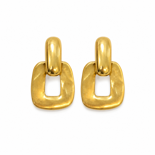 Luxury Gold Geometric Square Earrings