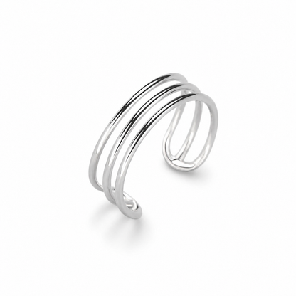 Luxury S925 Triple Line Open Ring