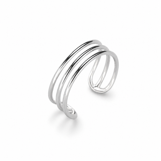 Luxury S925 Triple Line Open Ring