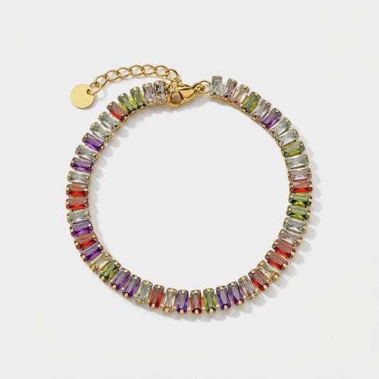 Rainbow Baguette Zirconia Bracelet