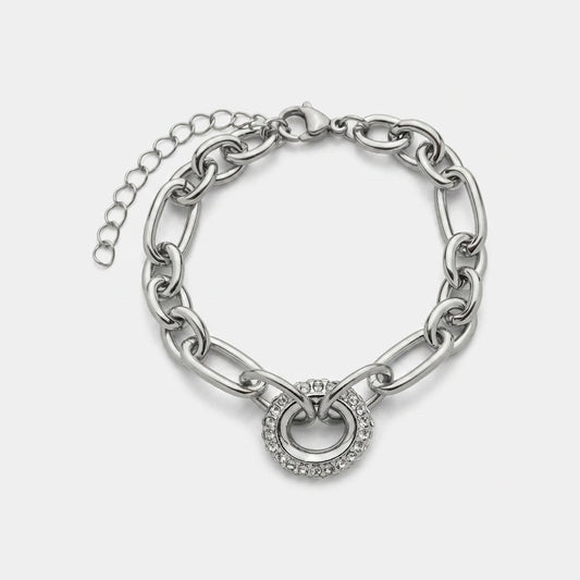 Elegant Silver Ring Link Bracelet