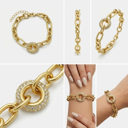 Elegant Gold Link Bracelet