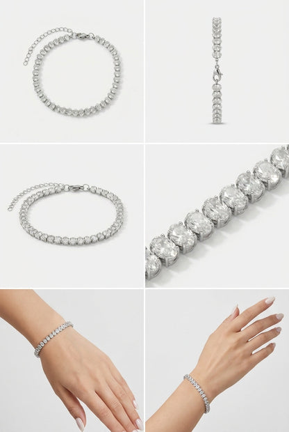 Elegant Silver Zirconia Bracelet