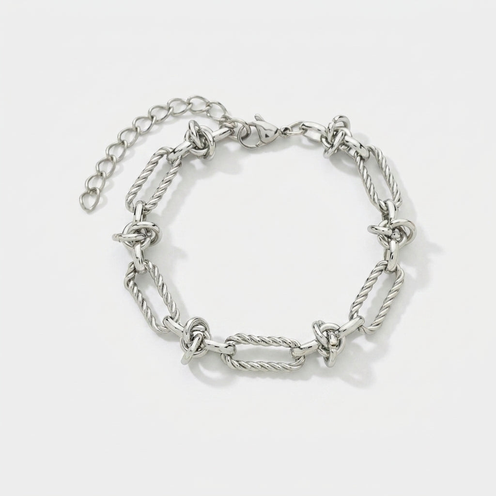 Elegant Silver Knot Bracelet