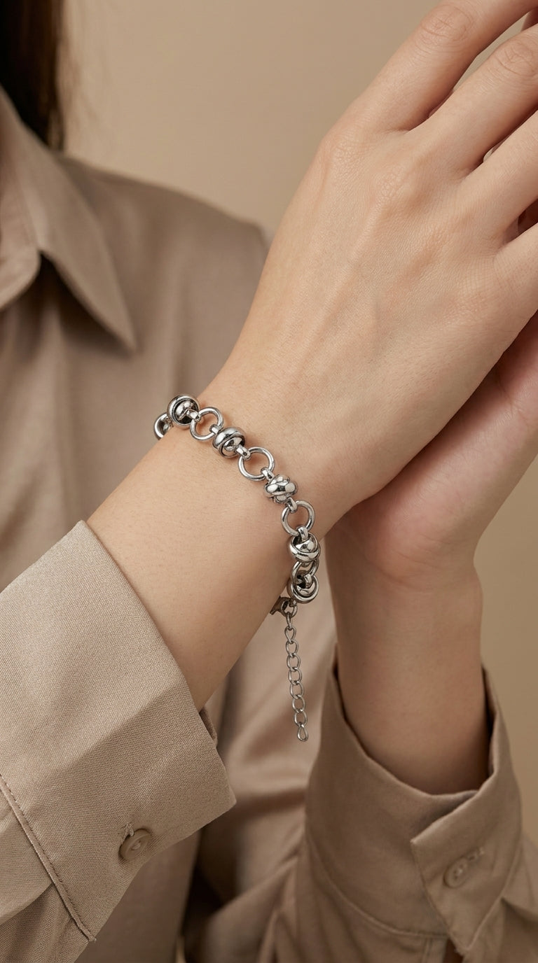 Elegant Silver Bead Bracelet