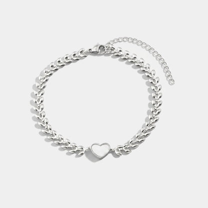 Elegant Silver Heart Bracelet