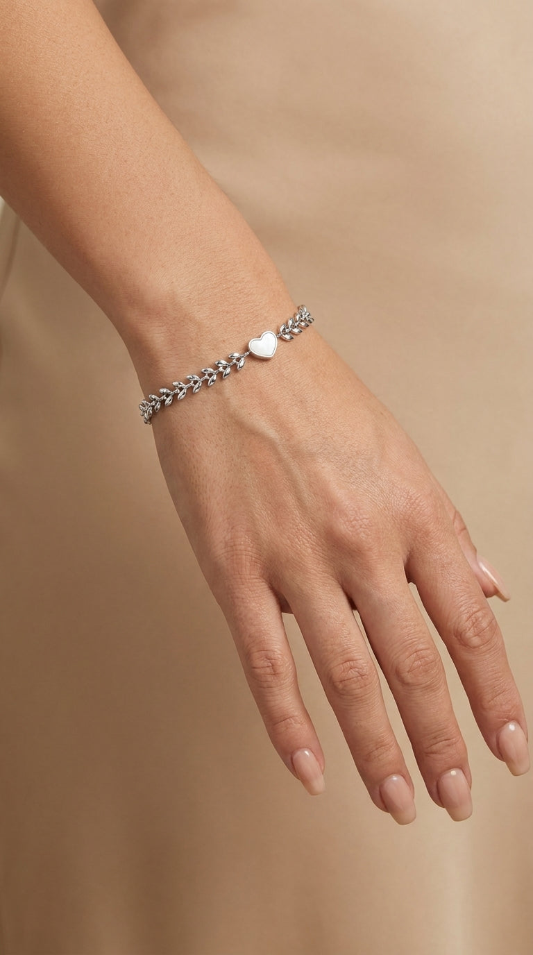 Elegant Silver Heart Bracelet