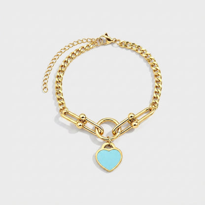 Elegant Gold Heart Charm Bracelet