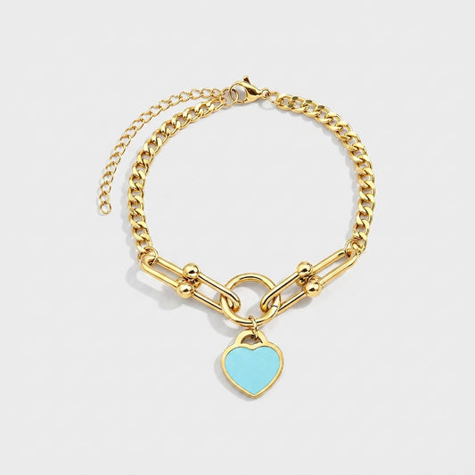 Elegant Gold Heart Charm Bracelet