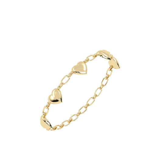 Elegant Gold Heart Bracelet