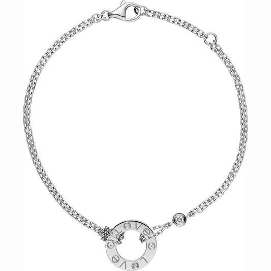 Elegant Silver Love Circle Bracelet