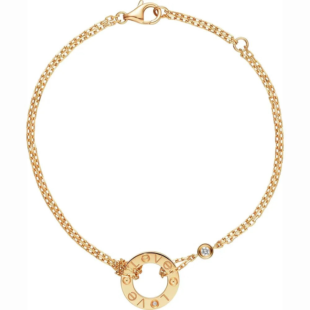 Elegant Silver Love Circle Bracelet
