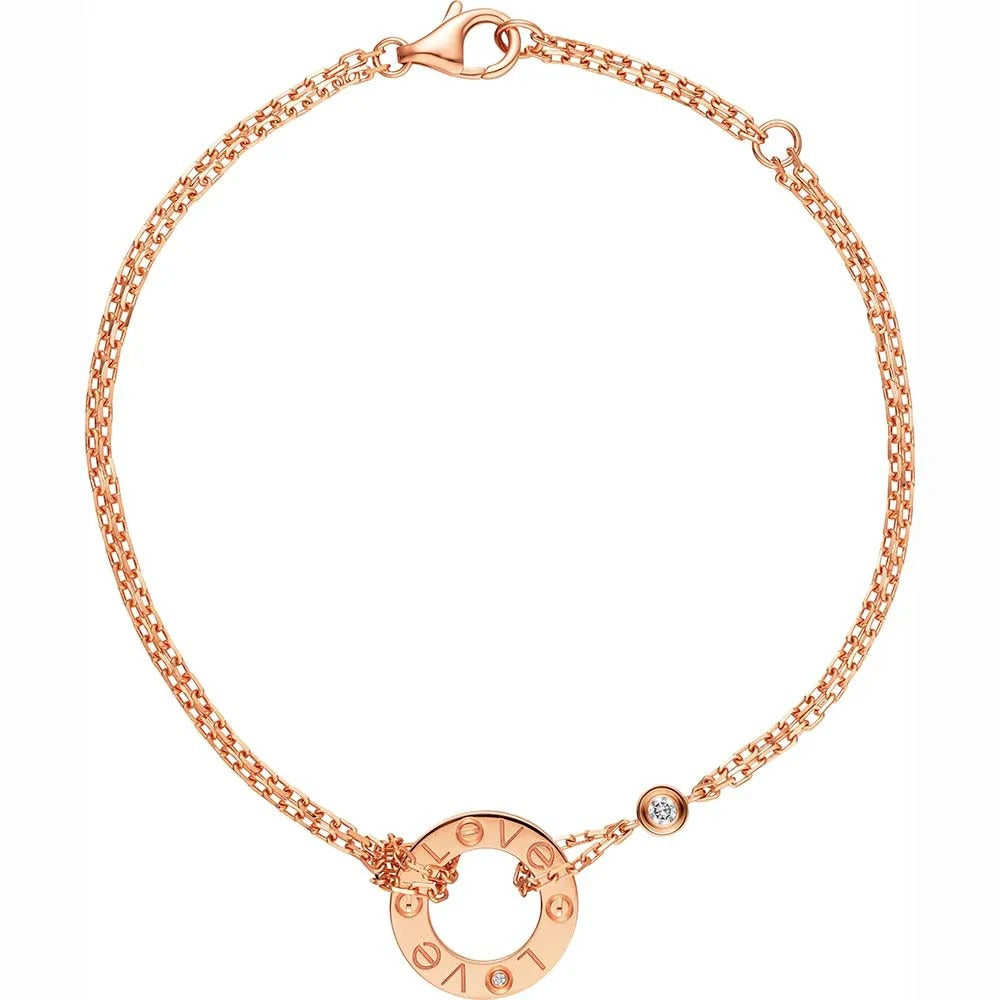 Elegant Silver Love Circle Bracelet