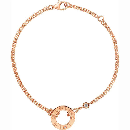 Elegant Silver Love Circle Bracelet