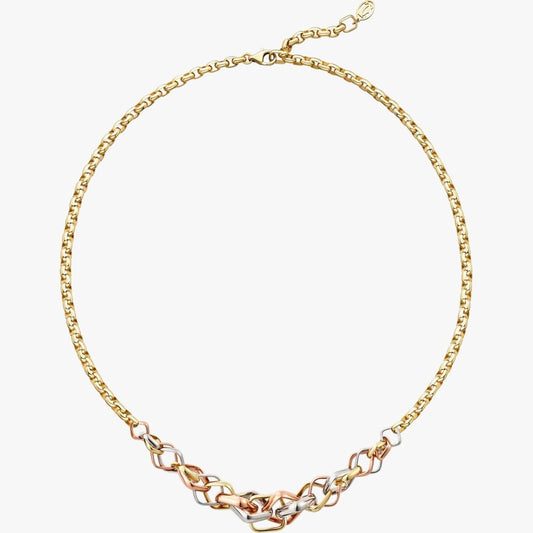 Elegant Gold Mixed Link Necklace
