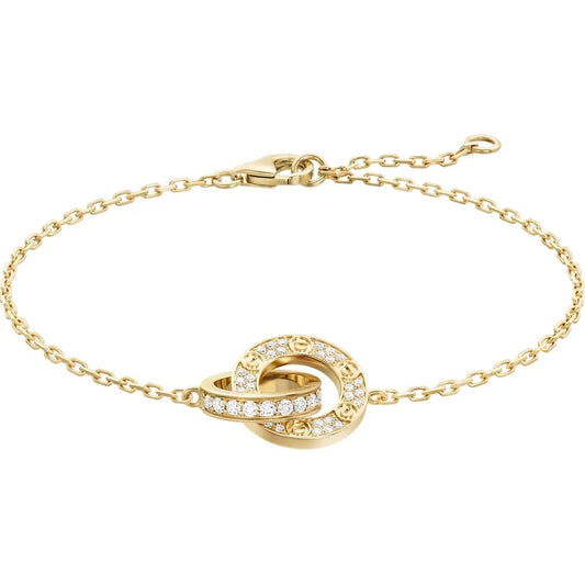 Elegant Gold, Rose Gold  Silver Zirconia Ring Bracelet