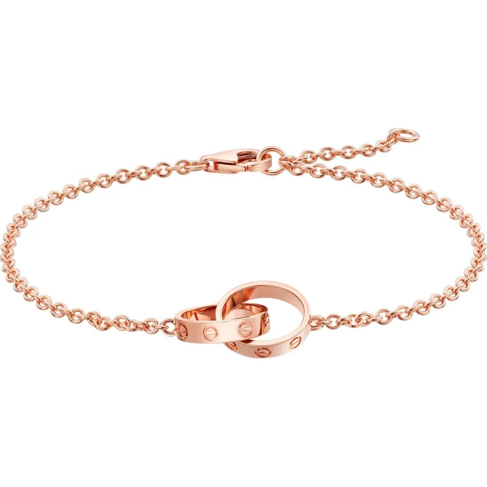 Elegant Gold Double Ring Bracelet