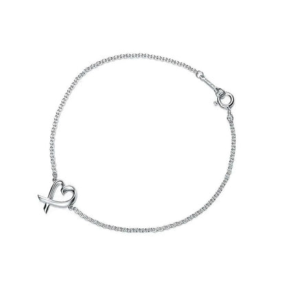 Elegant Silver Heart Arrow Bracelet